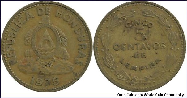 Honduras 5 Centavos 1975