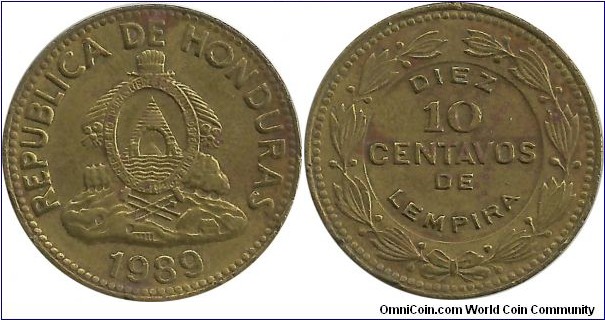 Honduras 10 Centavos 1989