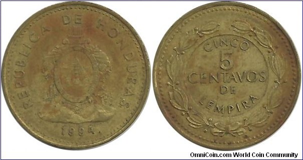 Honduras 5 Centavos 1994