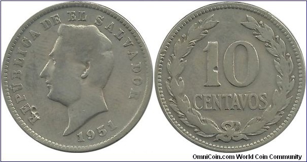 ElSalvador 10 Centavos 1951