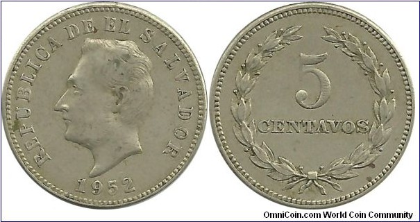 ElSalvador 5 Centavos 1952