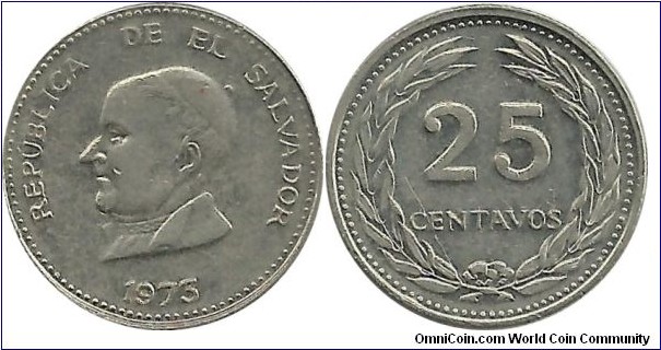 ElSalvador  25 Centavos 1973