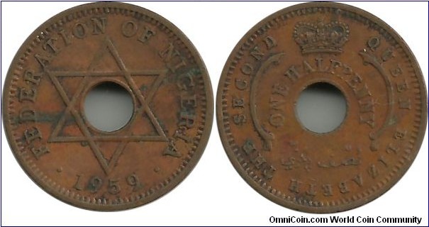 Federation of Nigeria ½ Penny 1959