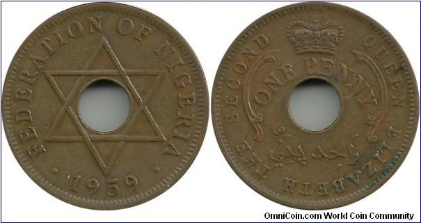 Federation of Nigeria 1 Penny 1959
