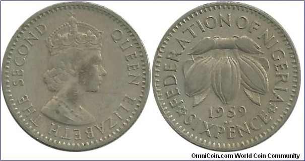 Federation of Nigeria 6 Pence 1959