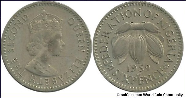 Federation of Nigeria 6 Pence 1959