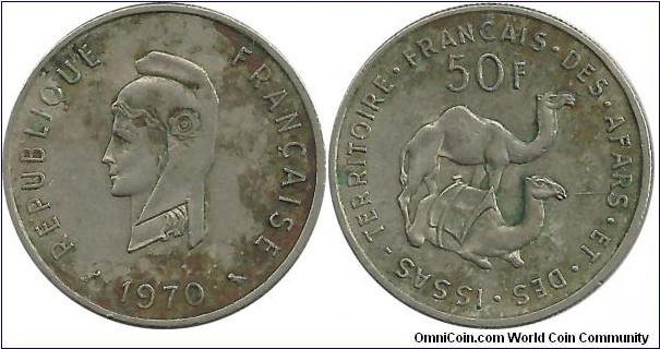 French Afars & Issas 50 Francs 1970