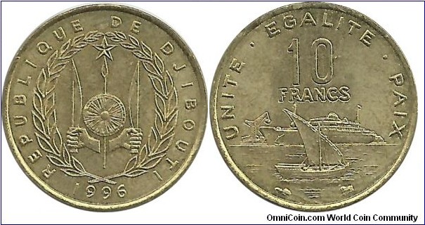 Djibouti 10 Francs 1996