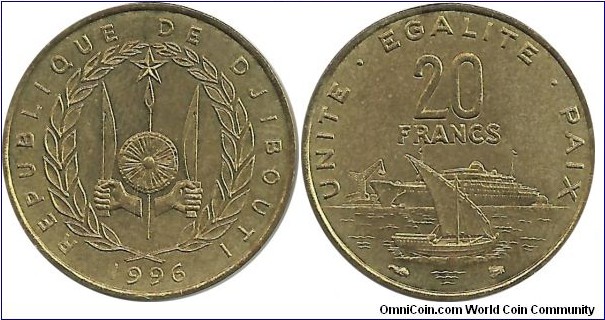 Djibouti 20 Francs 1996