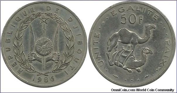 Djibouti 50 Francs 1986