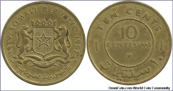 Somali 10 Centesimi 1967