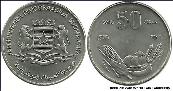 Somali 50 Senti 1976