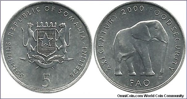 Somali 5 Shillings 2000