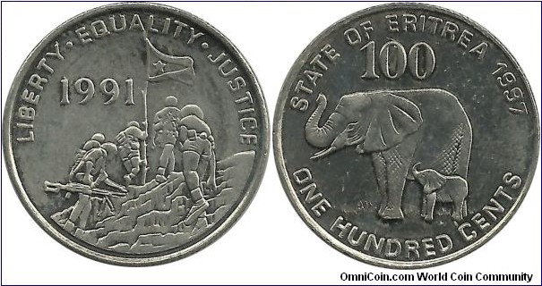 Eritrea 100 Cents 1997