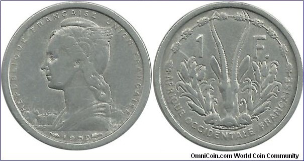 French West Africa 1 Franc 1955