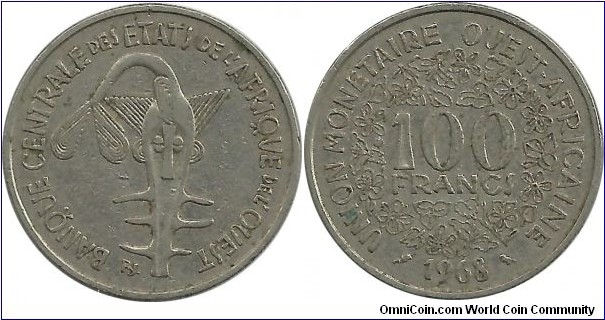 WestAfrican States 100 Francs 1968