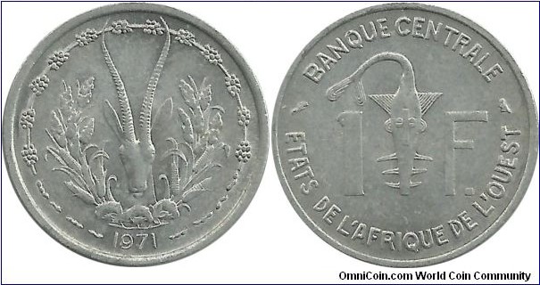 WestAfrican States 1 Franc 1971