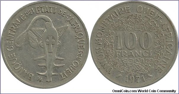 WestAfrican States 100 Francs 1971