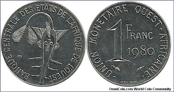 WestAfrican States 1 Franc 1980