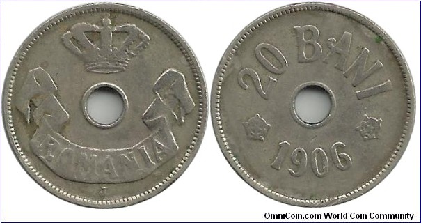 Romania 20 Bani 1906J - The J marked coins were struck in Hamburg.