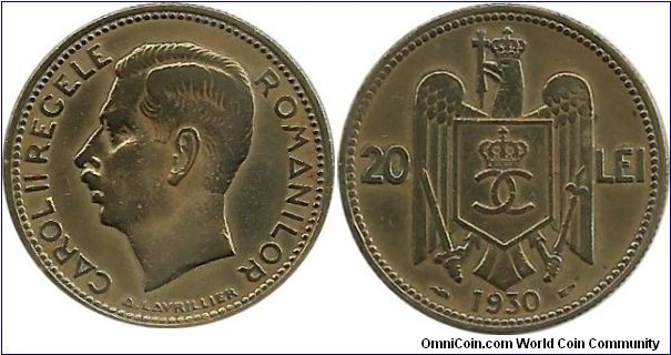 Romania 20 Lei 1930(a) - Paris Mint