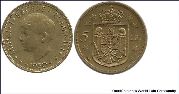 Romania 5 Lei 1930(a)