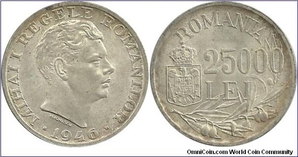 Romania 25000 Lei 1946