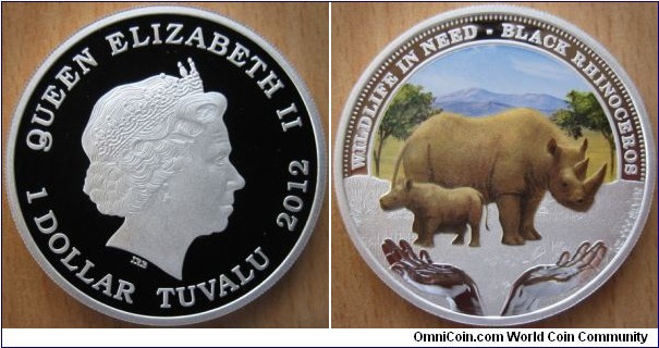 1 Dollar - Black rhinoceros - 31.13 g Ag .999 Proof - mintage 5,000
