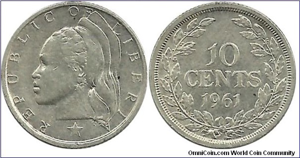Liberia 10 Cents 1961