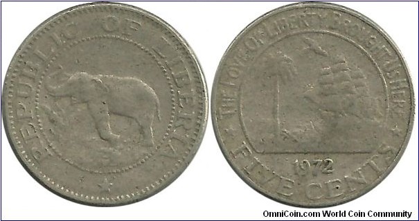 Liberia 5 Cents 1972