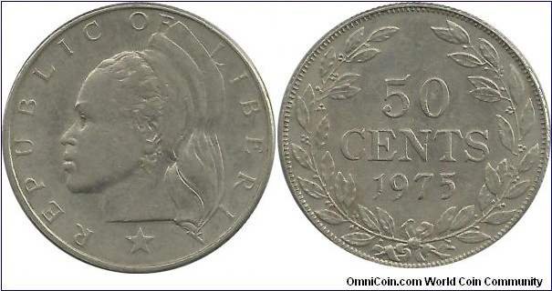 Liberia 50 Cents 1975
