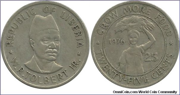 Liberia 25 Cents 1976