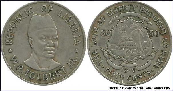 Liberia 50 Cents 1976