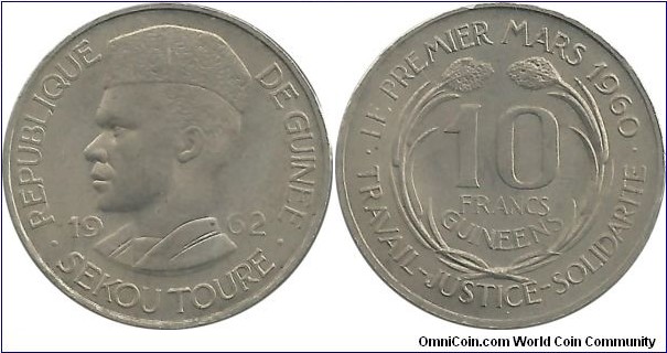 Guinea 10 Francs 1960