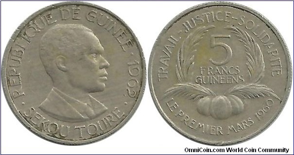Guinea 5 Francs 1962