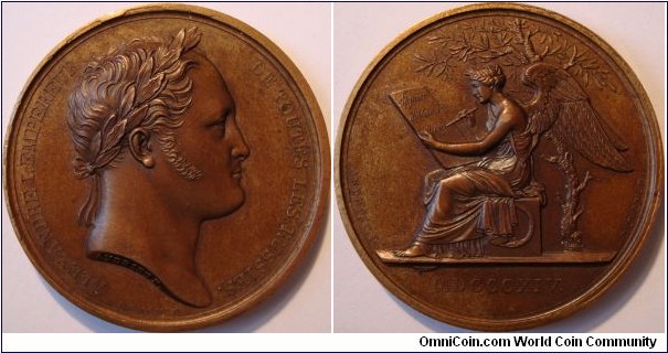 French Medal struck to commemorate the Visit of Alexander I to Paris