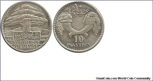 Lebanon 10 Piastres 1929(Ag)