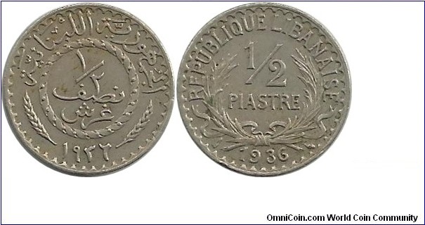 Lebanon ½ Piastre 1936