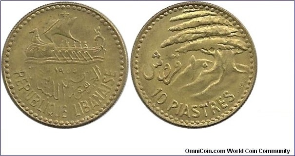 Lebanon 10 Piastres 1955