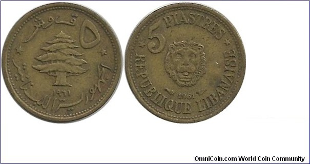 Lebanon 5 Piastres 1961