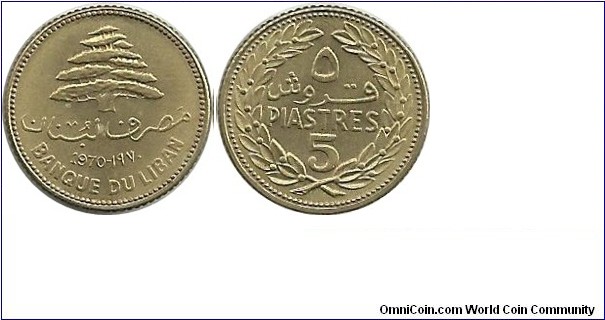 Lebanon 5 Piastres 1970