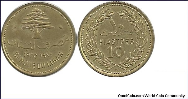 Lebanon 10 Piastres 1970