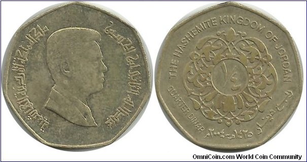 Jordan ¼ Dinar 2004