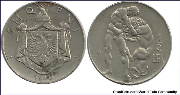 Albania ½ Leku 1930V