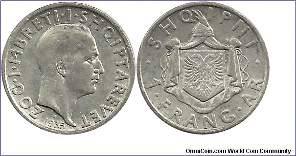 Albania 1 Frang Ar 1935R