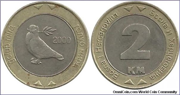 BHerzegovina 2 KM
(Konvertible Marka) 2000