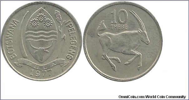 Botswana 10 Thebe 1977