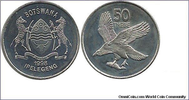 Botswana 50 Thebe 1998 - Reduced size