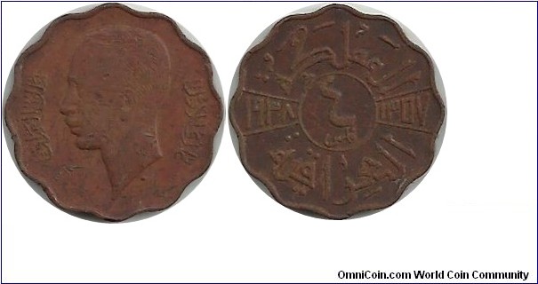 Iraq 4 Fils 1938-dot (bronze)