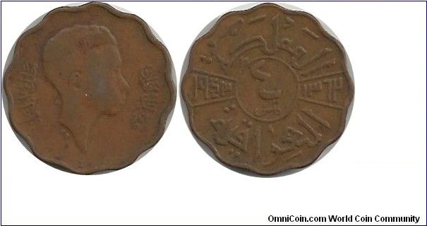 Iraq 4 Fils 1943-I (bronze)